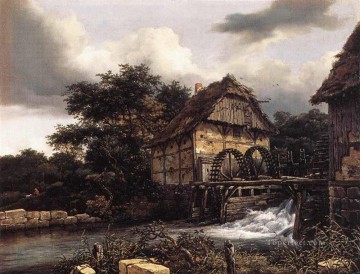 two boys singing Painting - Two Water Mills And Open Sluice Jacob Isaakszoon van Ruisdael